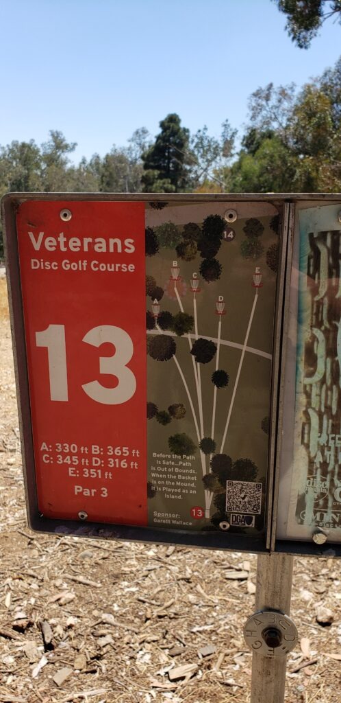 Hole 13 Sylmar Disc Golf at Veterans Memorial Park in Sylmar CA, Los Angles Disc Golf